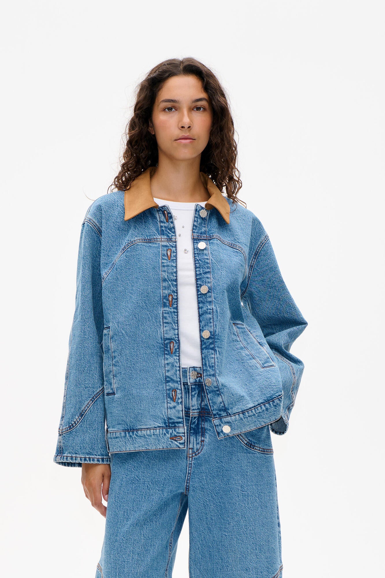 Bayson denimjakke - Denim Suede Mix